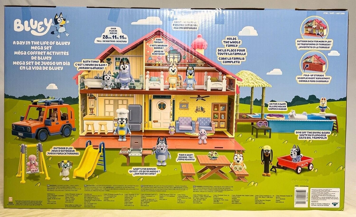 Bluey Mega Set Ultimate 2023 | 40 pièces 4 ensembles dans un méga jeu | Famille et amis à talons complets et étendus 14 figurines de personnages