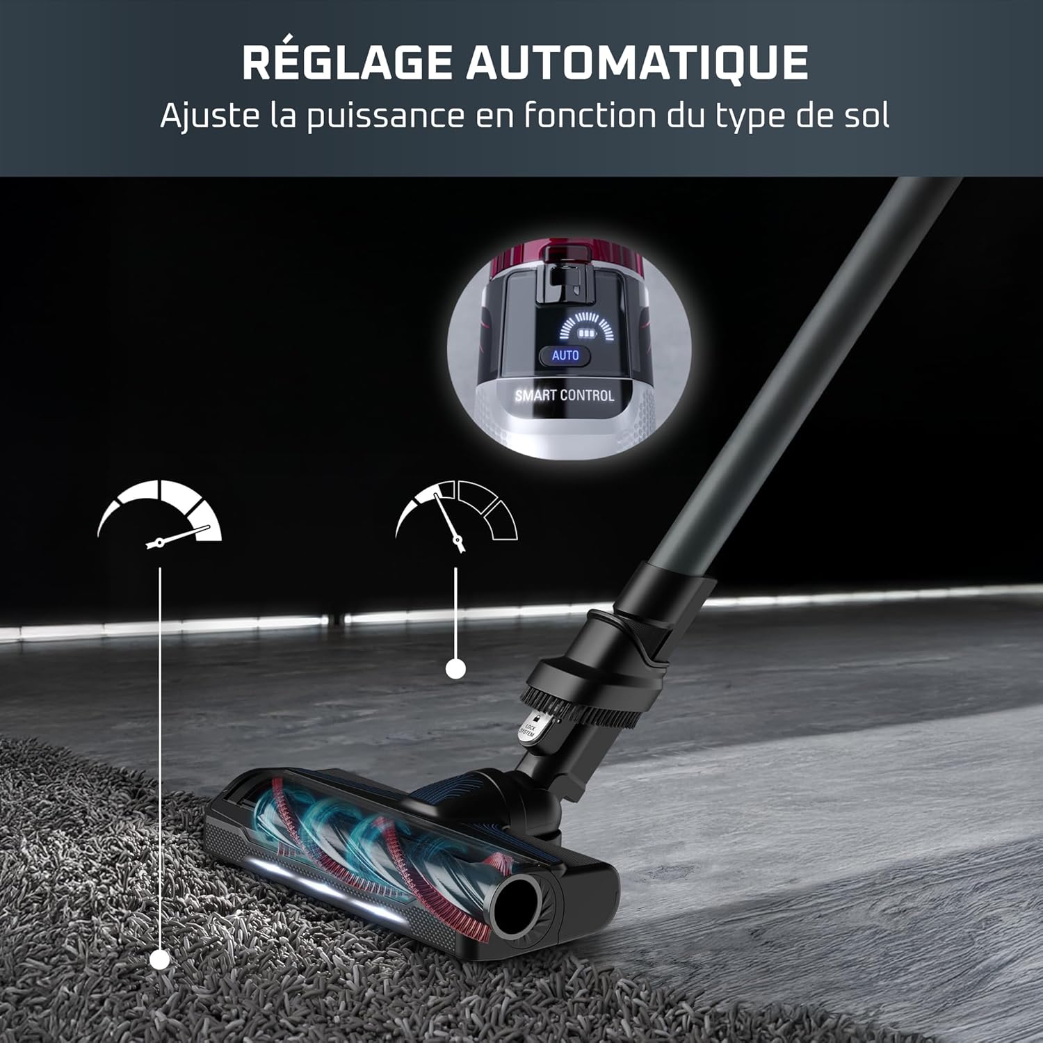 Rowenta X-Force Flex 9.60 Allergie Aspirateur balai sans fil, Filtration Anti-Allergènes, Puissant 100AW, Ultra Léger, Autonomie 45min RH2038WO, Noir / Violet